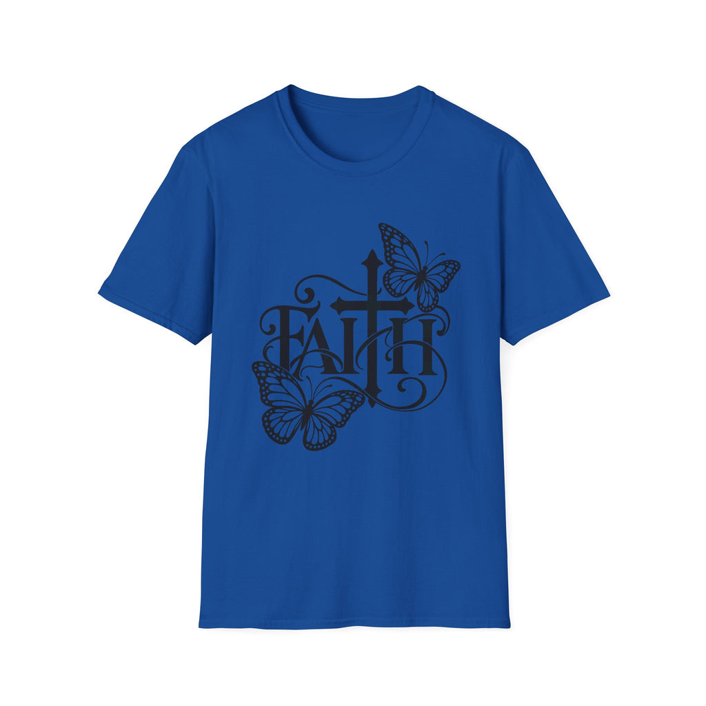 Faith & Butterflies Gildan 64000 T-Shirt | Christian Cross Shirt | The Design Vault