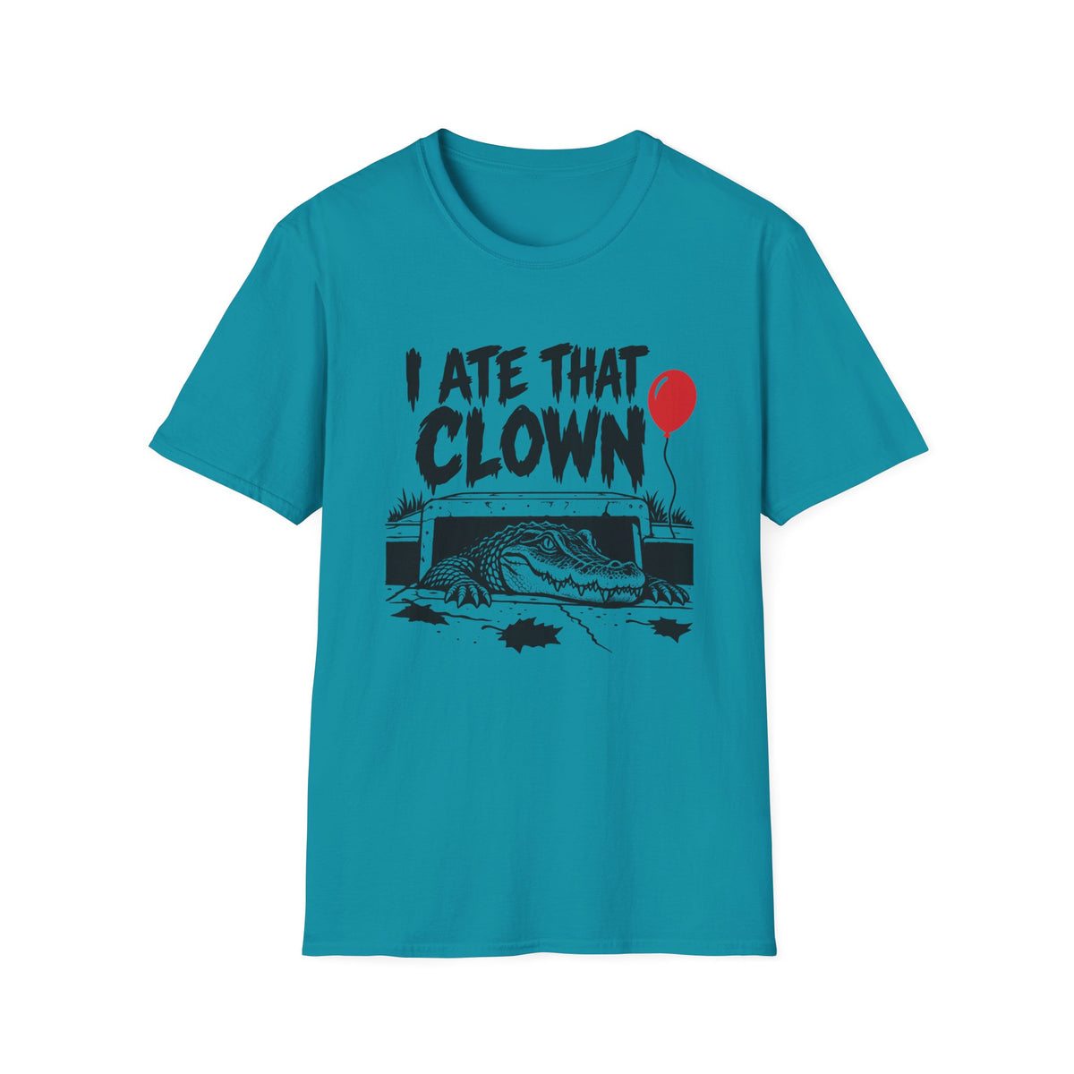 I Ate That Clown Gildan 64000 T-Shirt | Funny Horror Alligator Shirt | The Design Vault
