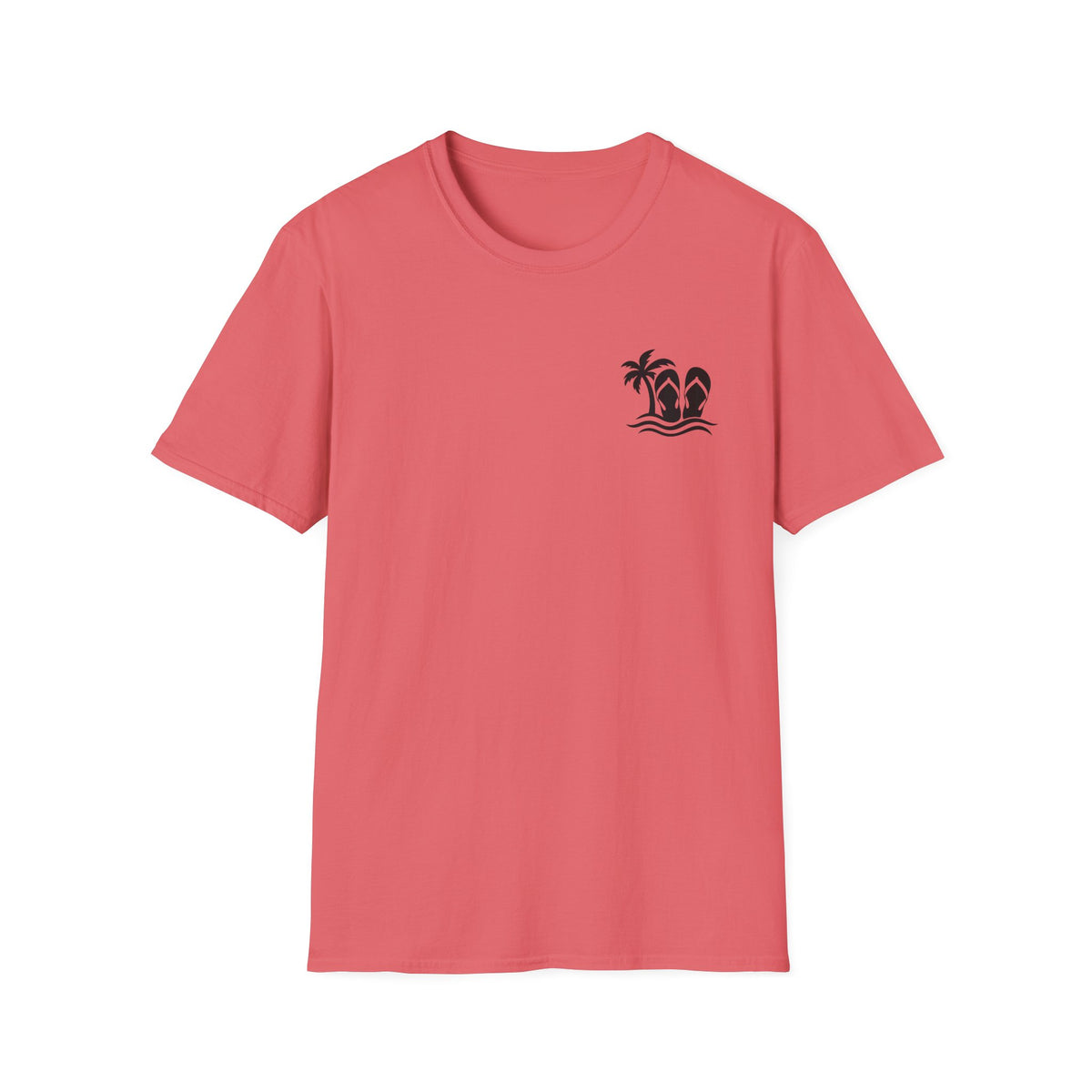 Life Is Better in Flip Flops Gildan 64000 T-Shirt — Tropical Palm Beach Tee