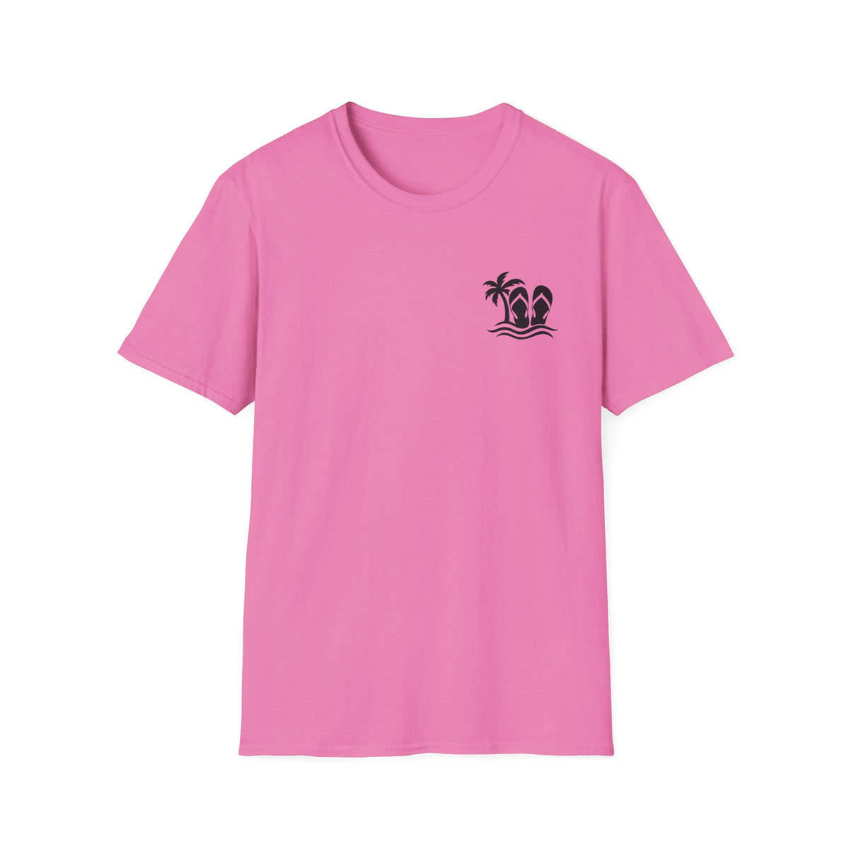 Life Is Better in Flip Flops Gildan 64000 T-Shirt — Tropical Palm Beach Tee
