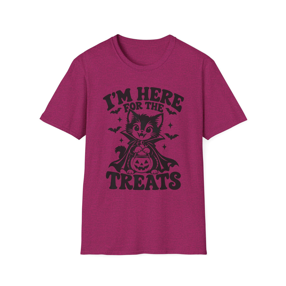 I’m Here for the Treats Gildan 64000 T-Shirt -- Cat Halloween