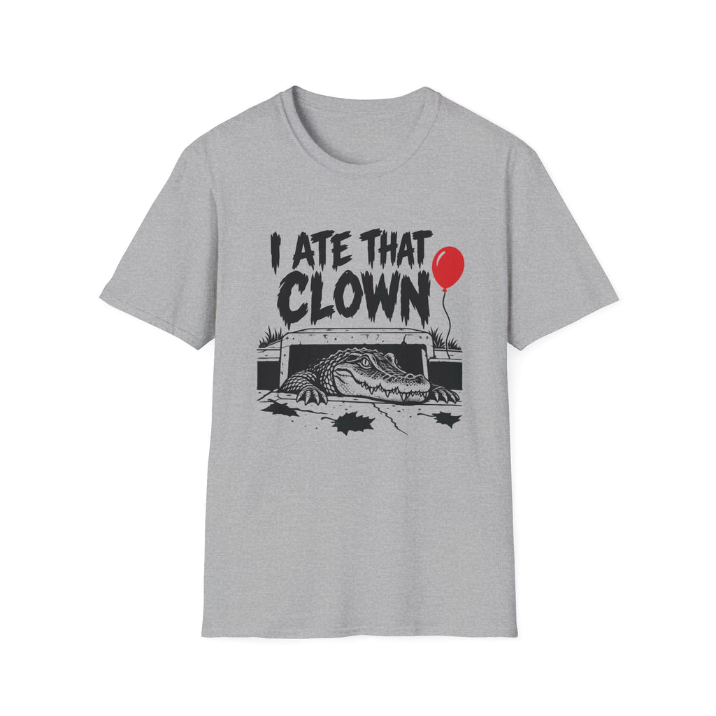 I Ate That Clown Gildan 64000 T-Shirt | Funny Horror Alligator Shirt | The Design Vault
