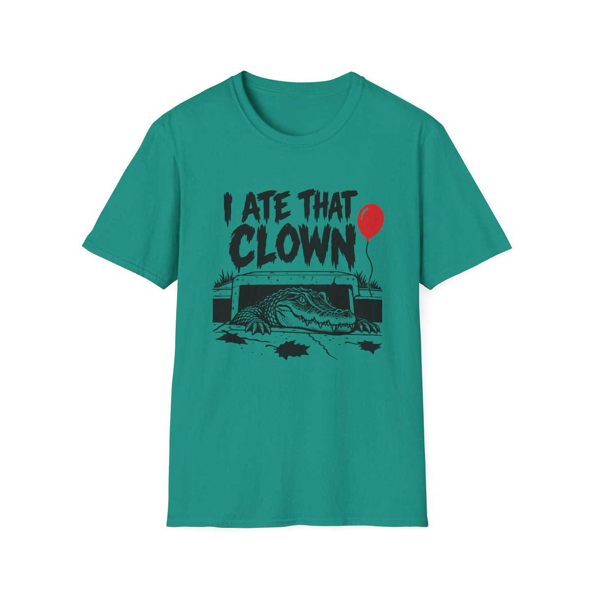 I Ate That Clown Gildan 64000 T-Shirt | Funny Horror Alligator Shirt | The Design Vault