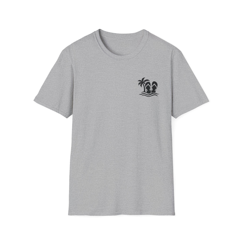Life Is Better in Flip Flops Gildan 64000 T-Shirt — Tropical Palm Beach Tee