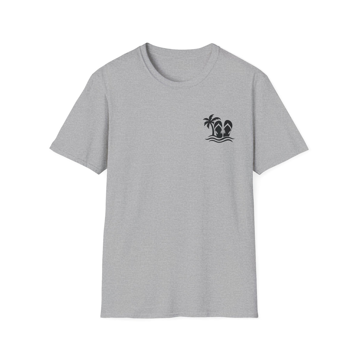 Life Is Better in Flip Flops Gildan 64000 T-Shirt — Tropical Palm Beach Tee