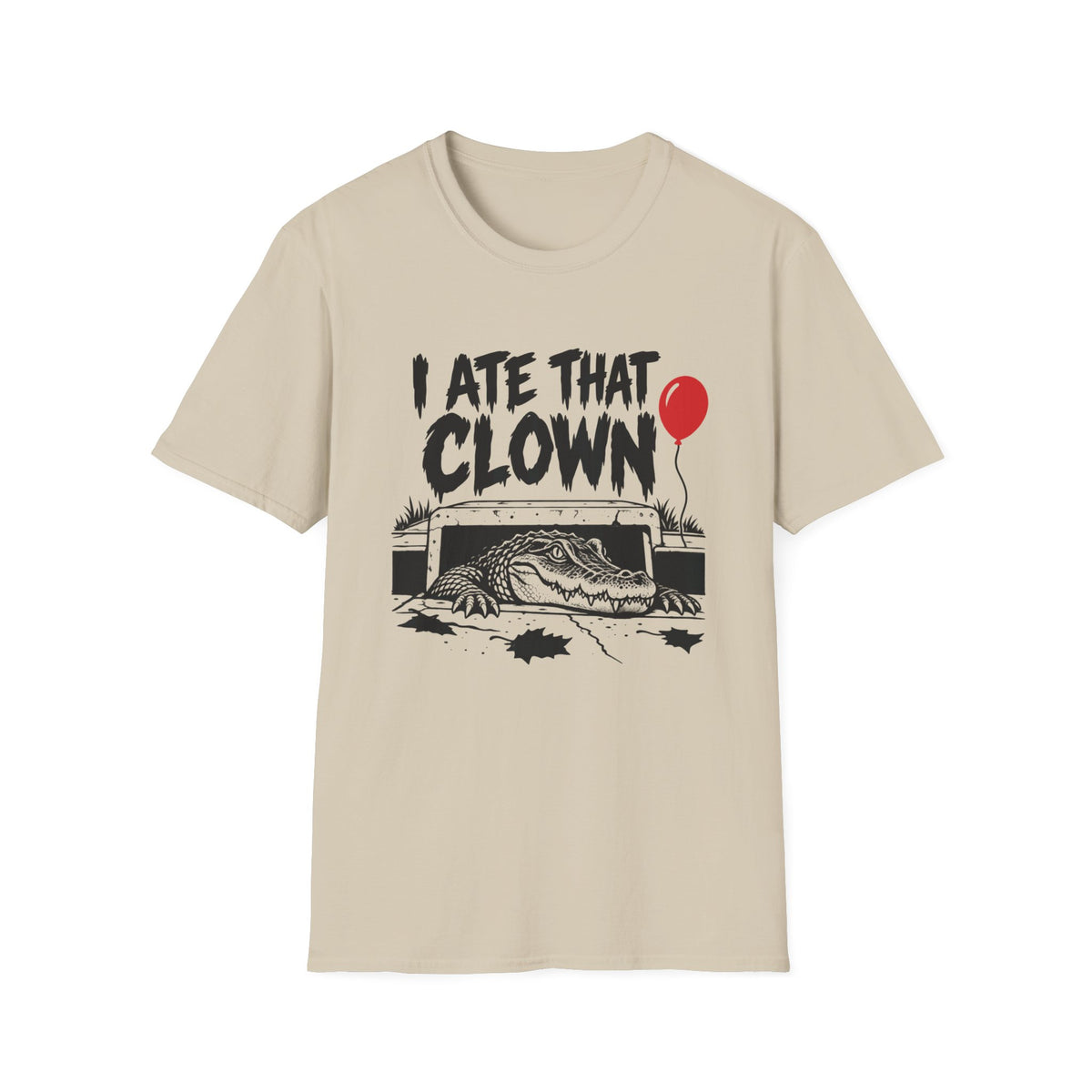 I Ate That Clown Gildan 64000 T-Shirt | Funny Horror Alligator Shirt | The Design Vault