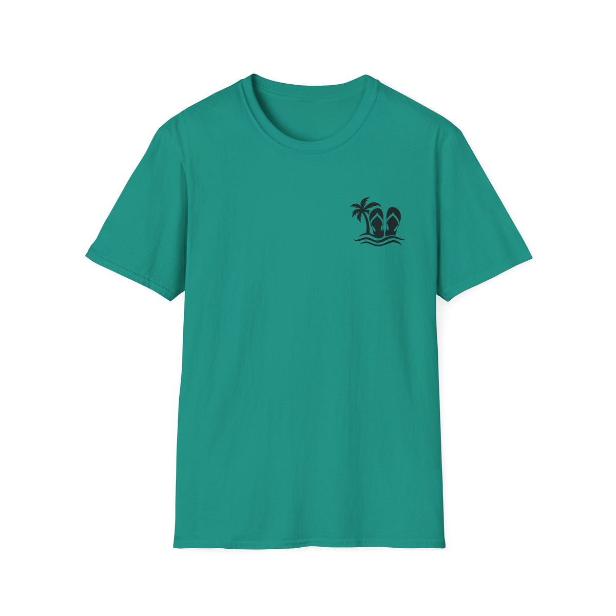 Life Is Better in Flip Flops Gildan 64000 T-Shirt — Tropical Palm Beach Tee