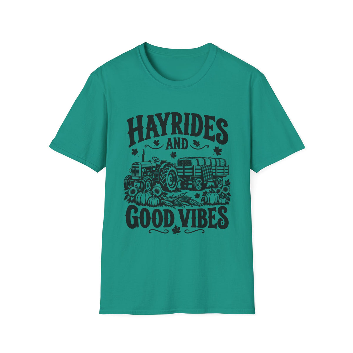 Hayrides and Good Vibes Gildan 64000 T-Shirt | Fall Graphic Tee | The Design Vault