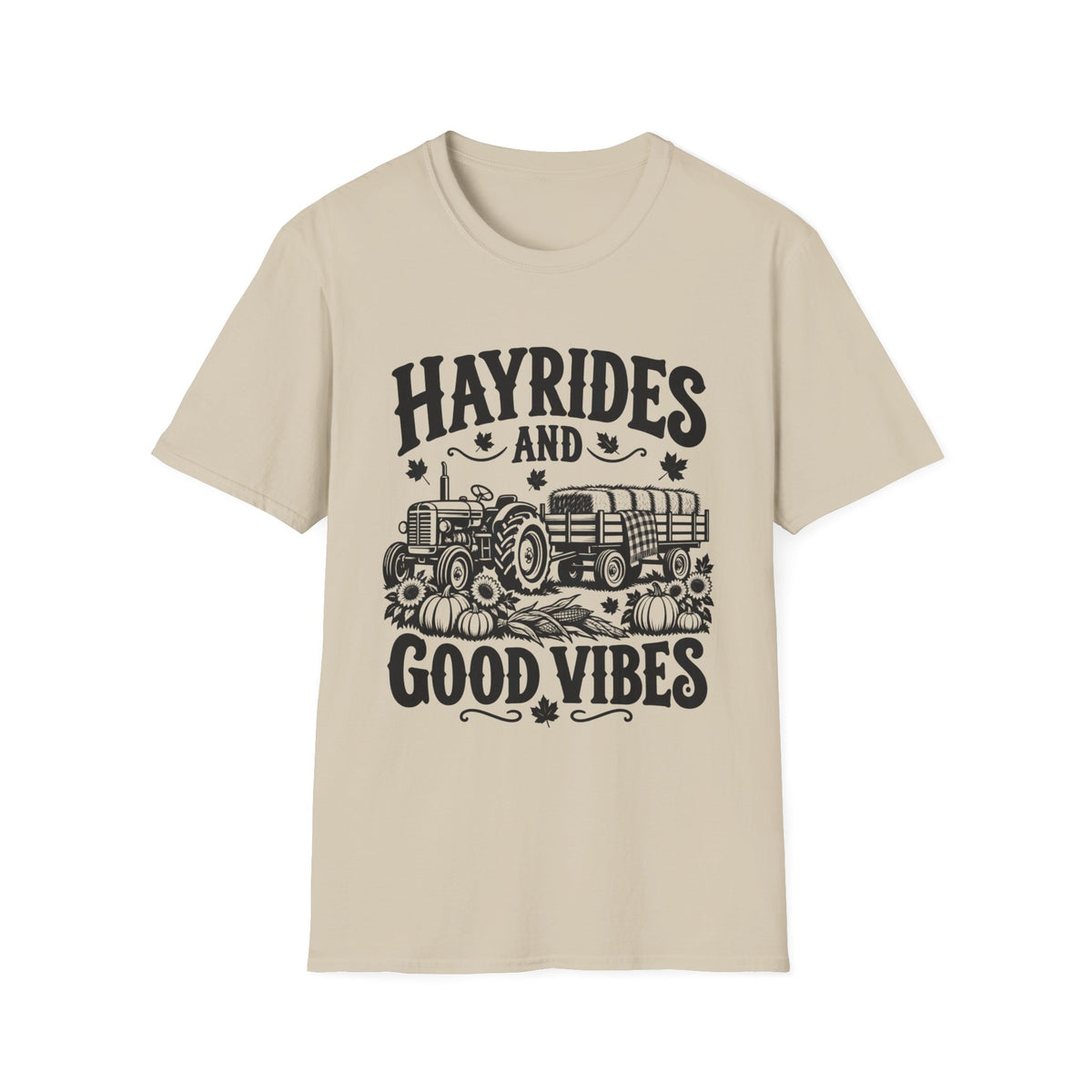 Hayrides and Good Vibes Gildan 64000 T-Shirt | Fall Graphic Tee | The Design Vault