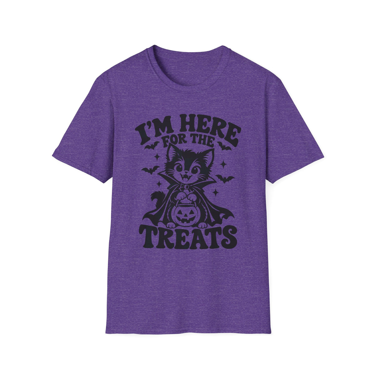 I’m Here for the Treats Gildan 64000 T-Shirt -- Cat Halloween