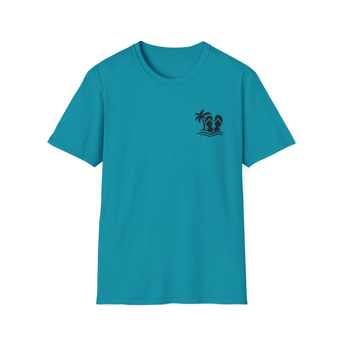 Life Is Better in Flip Flops Gildan 64000 T-Shirt — Tropical Palm Beach Tee