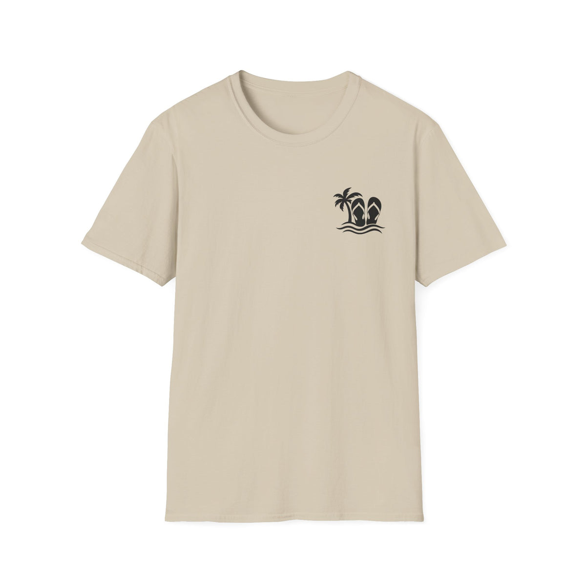 Life Is Better in Flip Flops Gildan 64000 T-Shirt — Tropical Palm Beach Tee