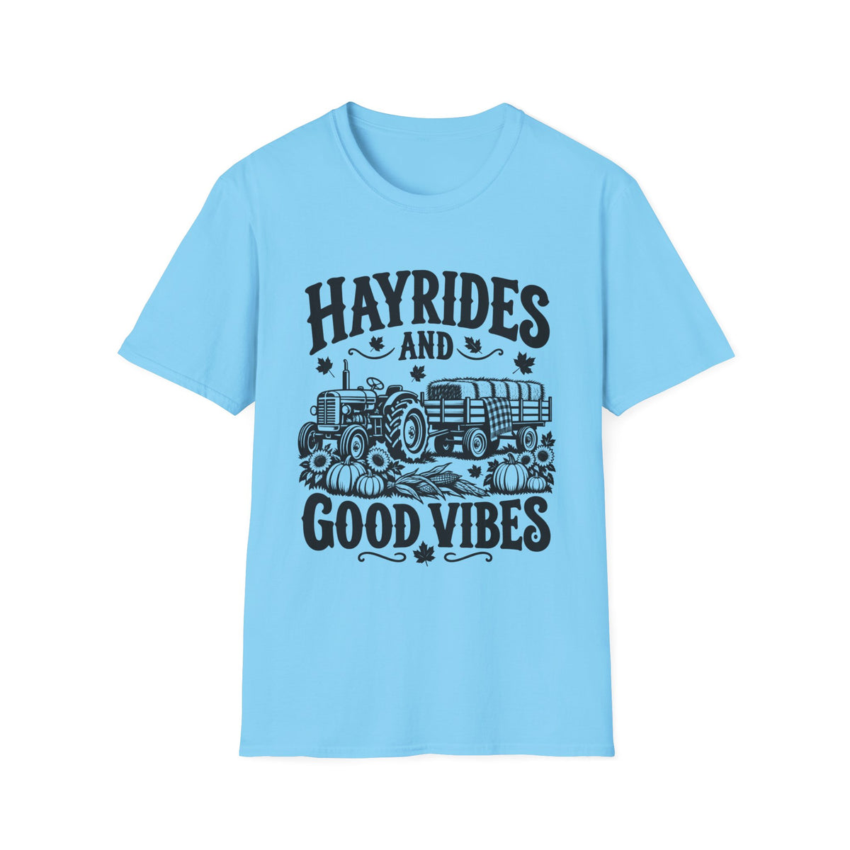 Hayrides and Good Vibes Gildan 64000 T-Shirt | Fall Graphic Tee | The Design Vault