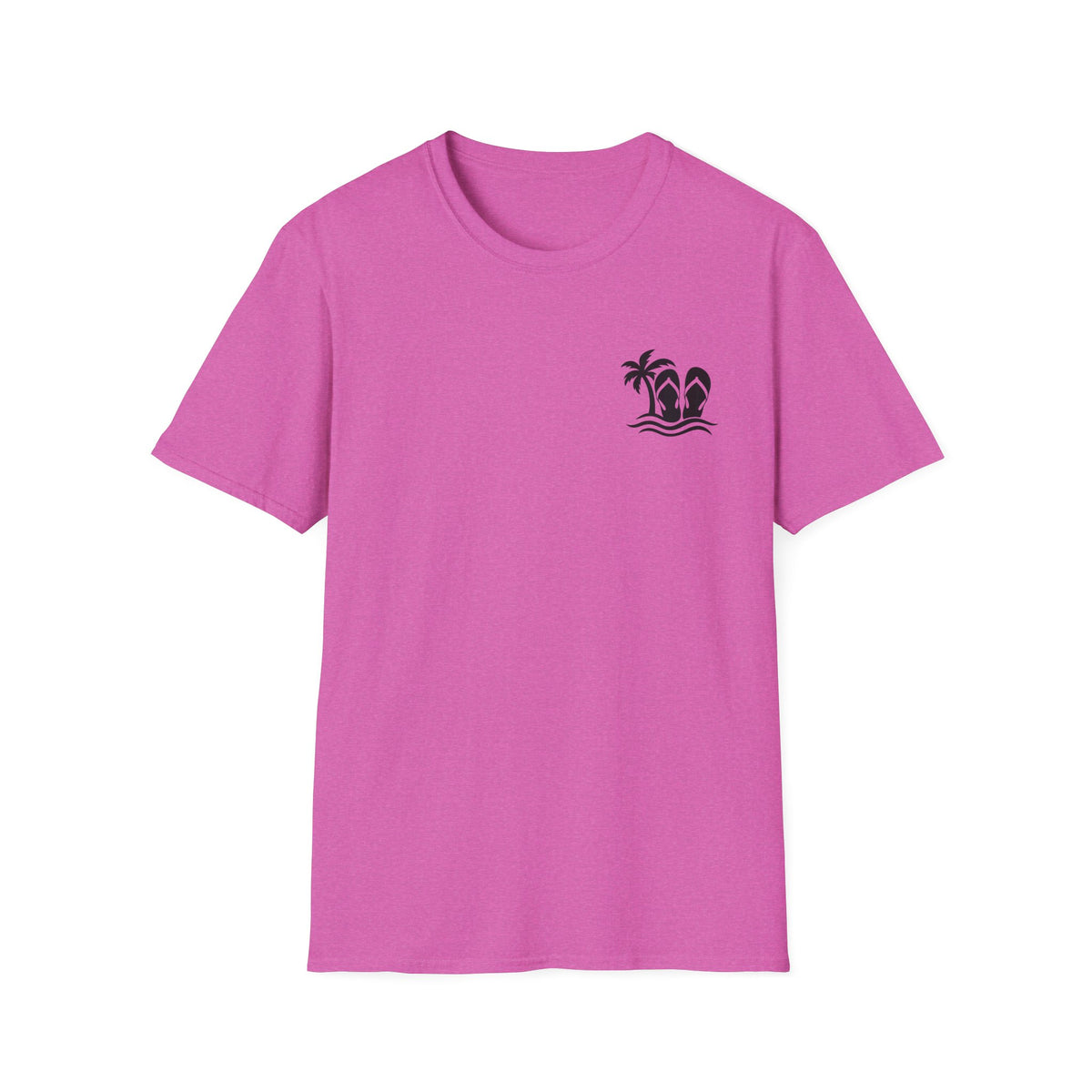 Life Is Better in Flip Flops Gildan 64000 T-Shirt — Tropical Palm Beach Tee