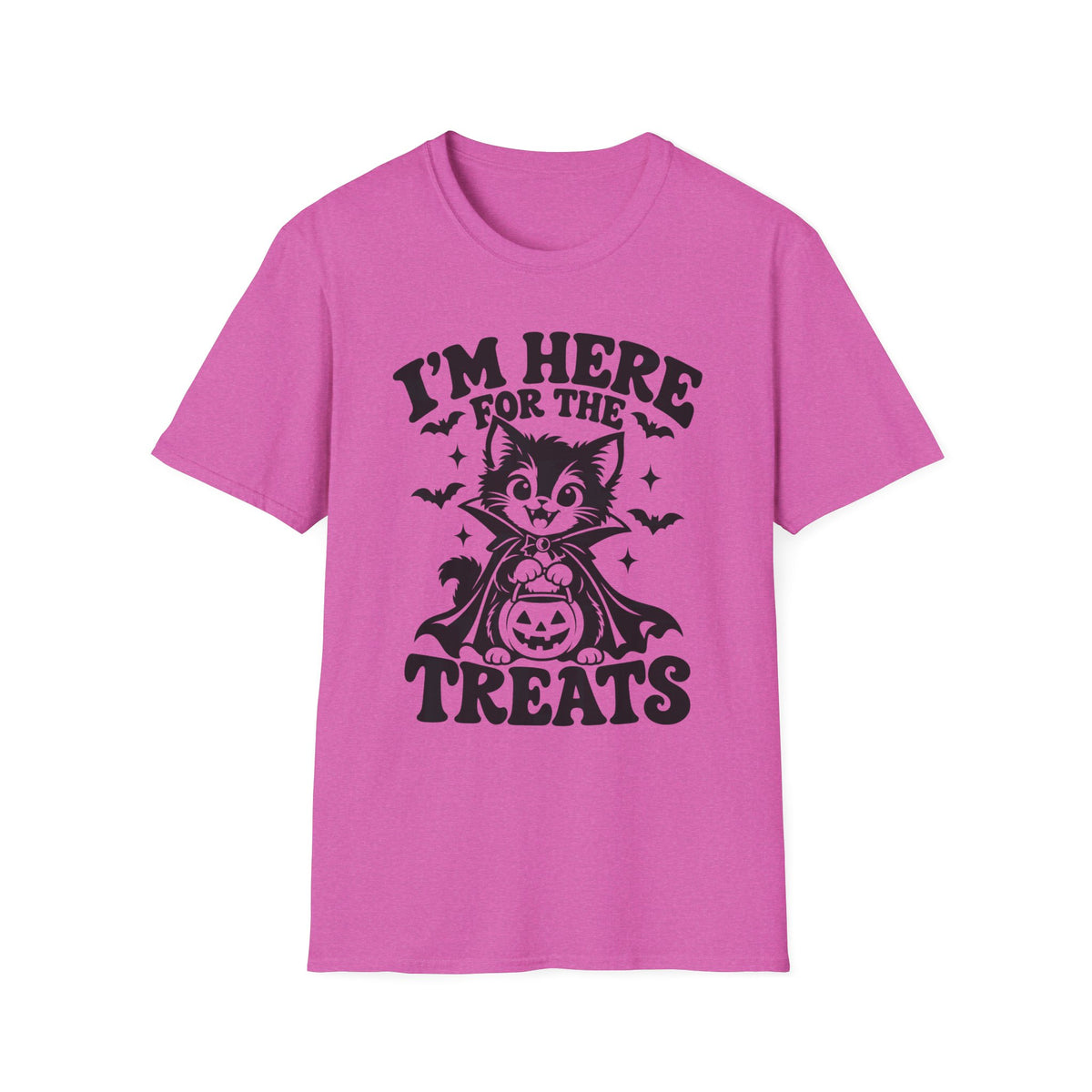I’m Here for the Treats Gildan 64000 T-Shirt -- Cat Halloween
