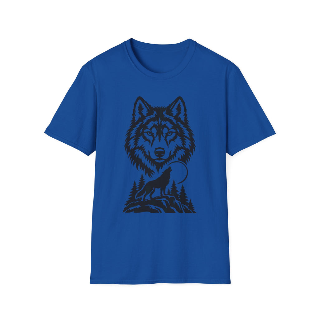 Wolf Silhouette Gildan 64000 T-Shirt | Howling Wolf & Wilderness Design | The Design Vault