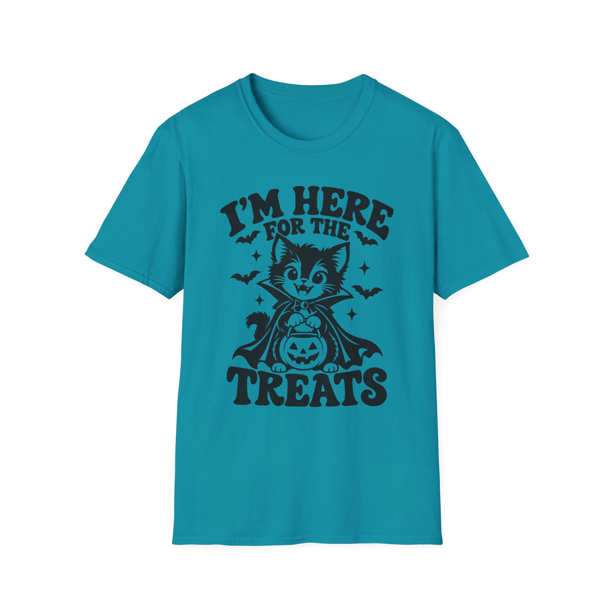 I’m Here for the Treats Gildan 64000 T-Shirt -- Cat Halloween