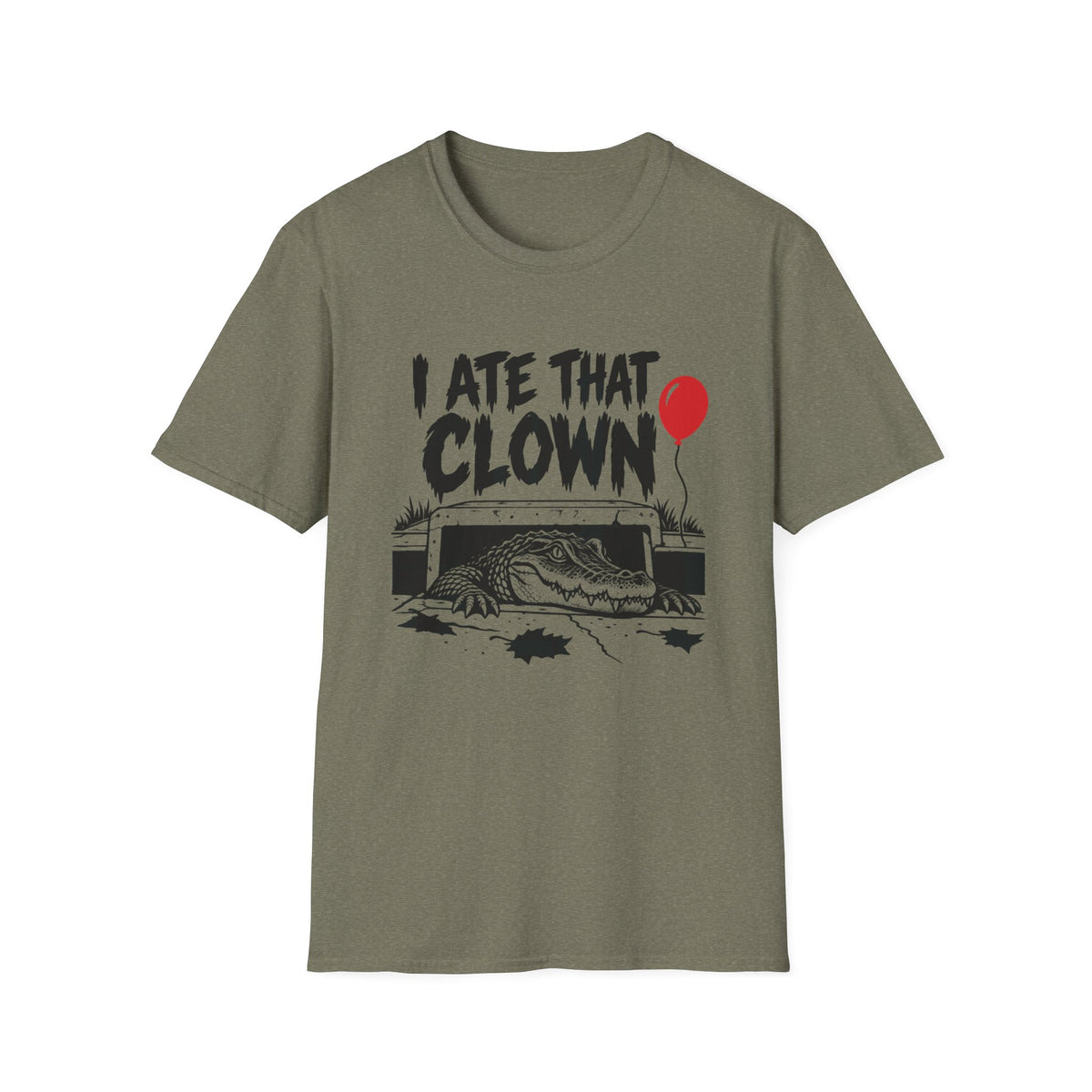 I Ate That Clown Gildan 64000 T-Shirt | Funny Horror Alligator Shirt | The Design Vault