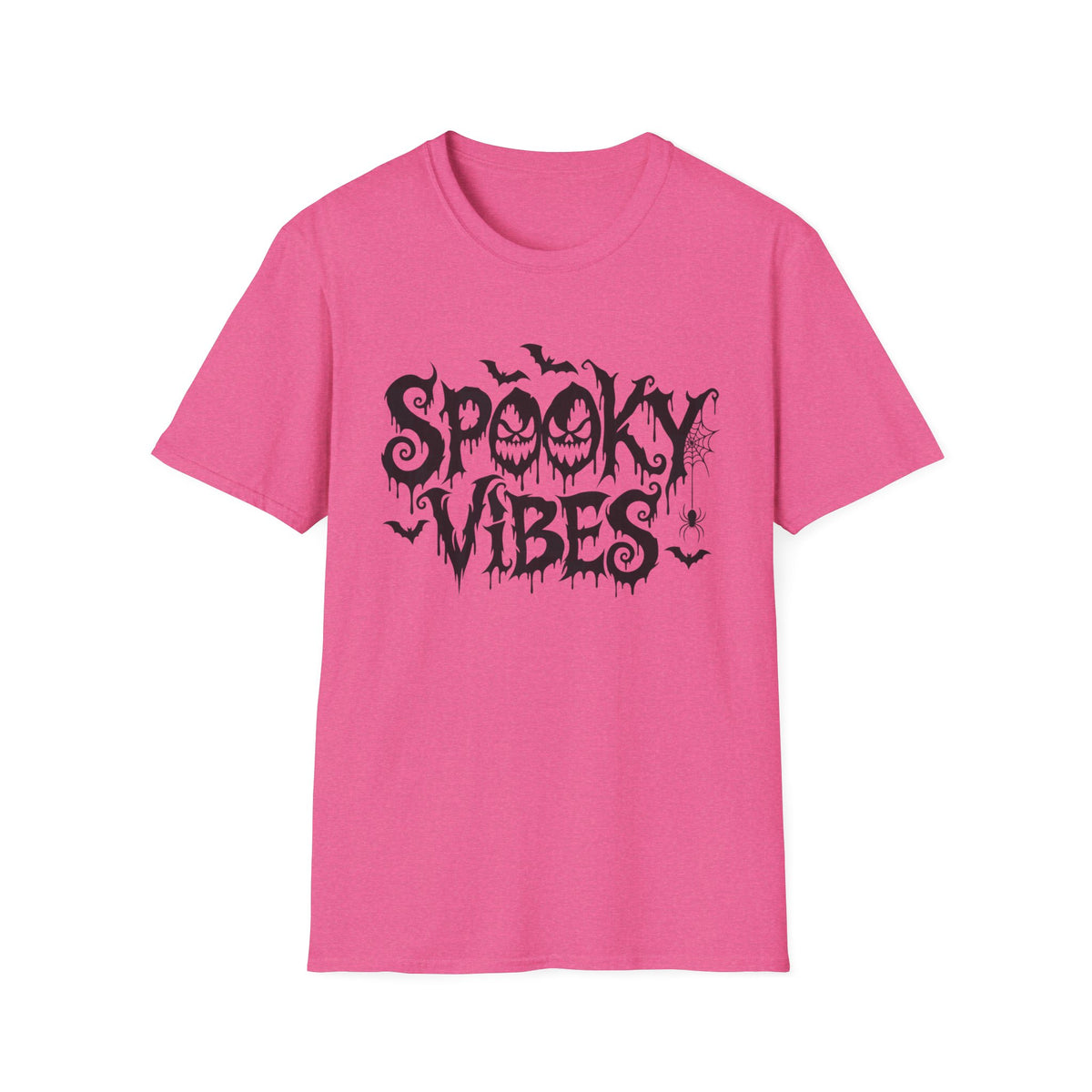 Spooky Vibes T-Shirt | Halloween bats, dripping horror lettering