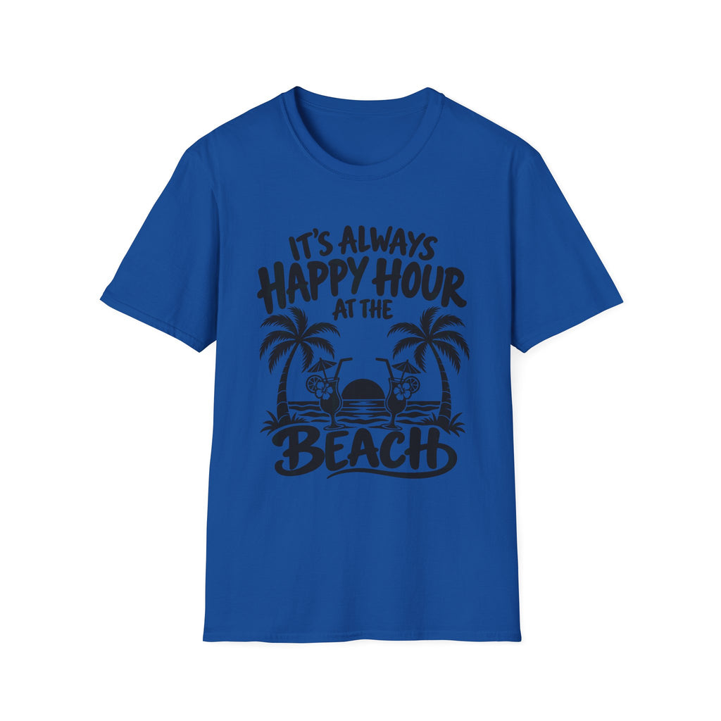 It's Always Happy Hour at the Beach Gildan 64000 T-Shirt 1 | The Design Vault