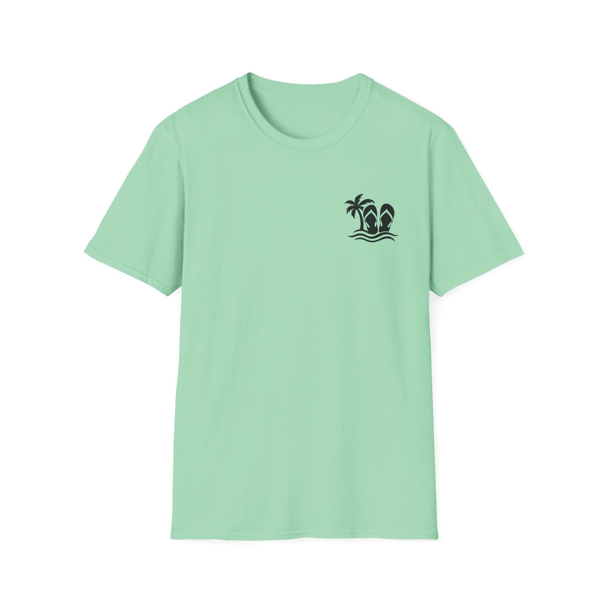 Life Is Better in Flip Flops Gildan 64000 T-Shirt — Tropical Palm Beach Tee
