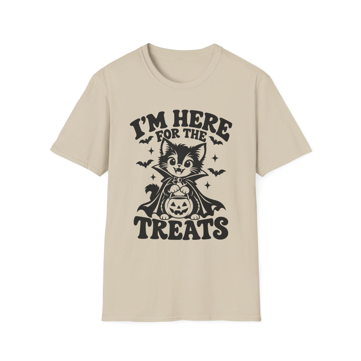 I’m Here for the Treats Gildan 64000 T-Shirt -- Cat Halloween