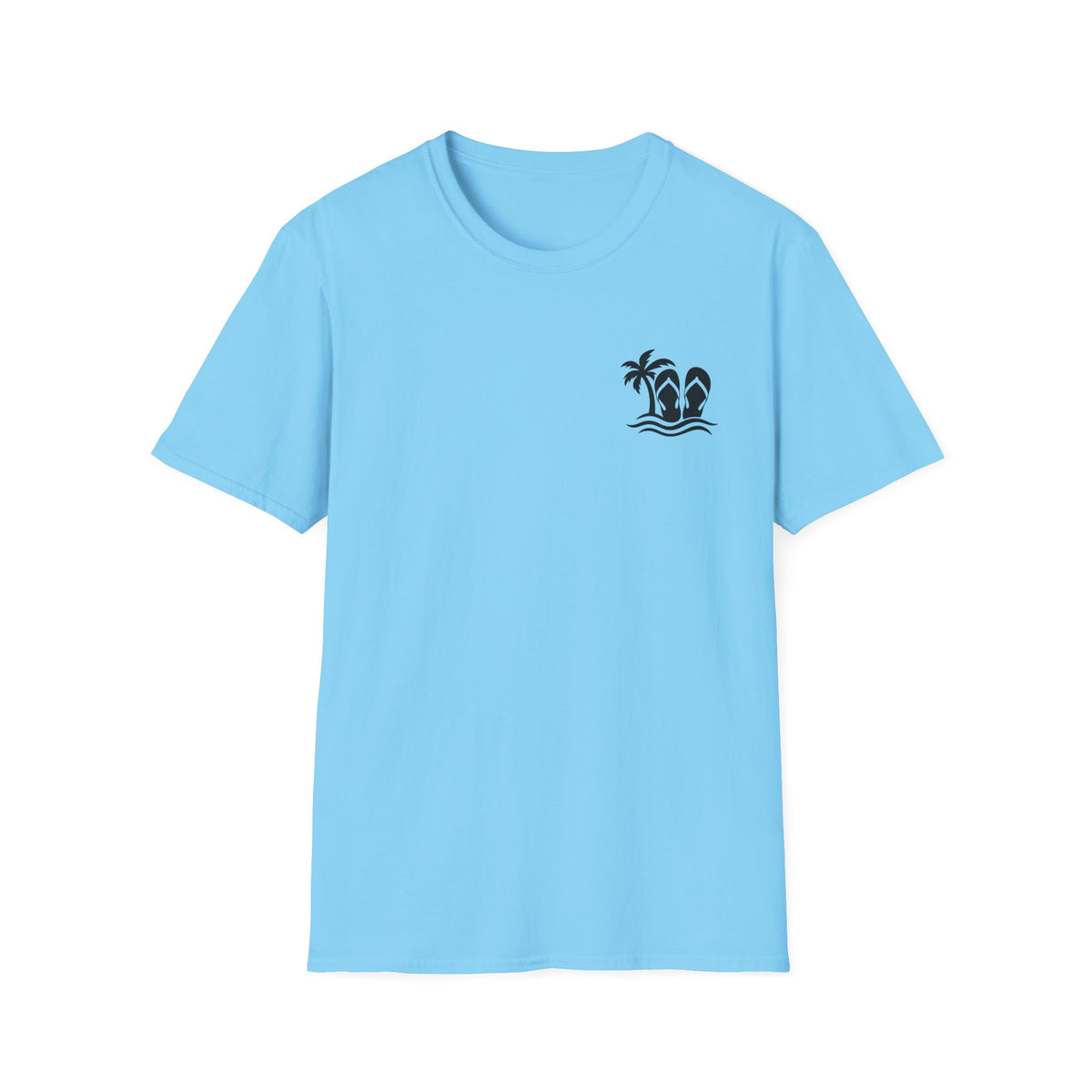 Life Is Better in Flip Flops Gildan 64000 T-Shirt — Tropical Palm Beach Tee