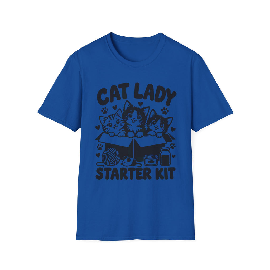Cat Lady Starter Kit Gildan 64000 T-Shirt | Cute Cat Lover Tee | The Design Vault