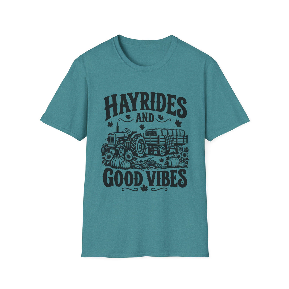 Hayrides and Good Vibes Gildan 64000 T-Shirt | Fall Graphic Tee | The Design Vault