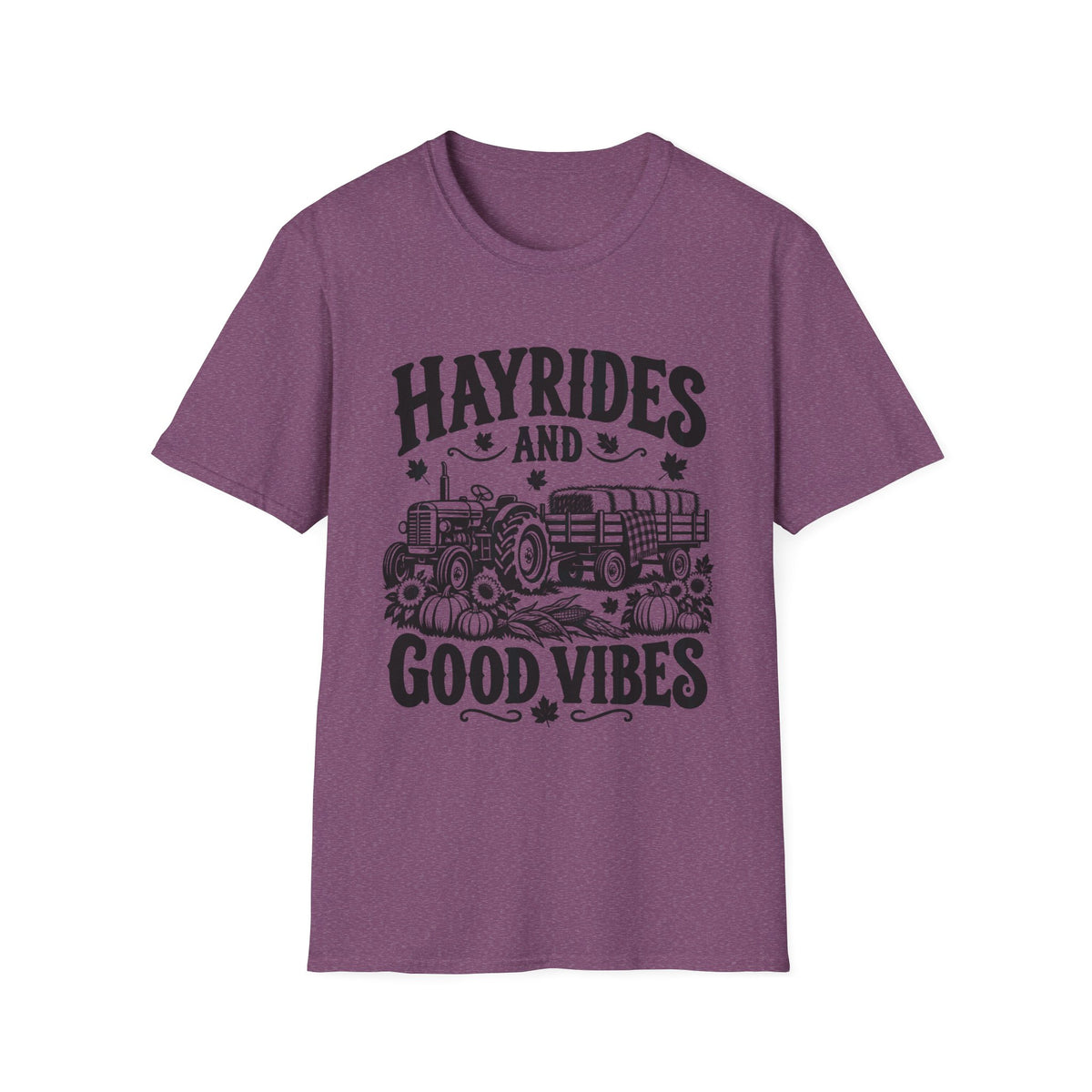 Hayrides and Good Vibes Gildan 64000 T-Shirt | Fall Graphic Tee | The Design Vault