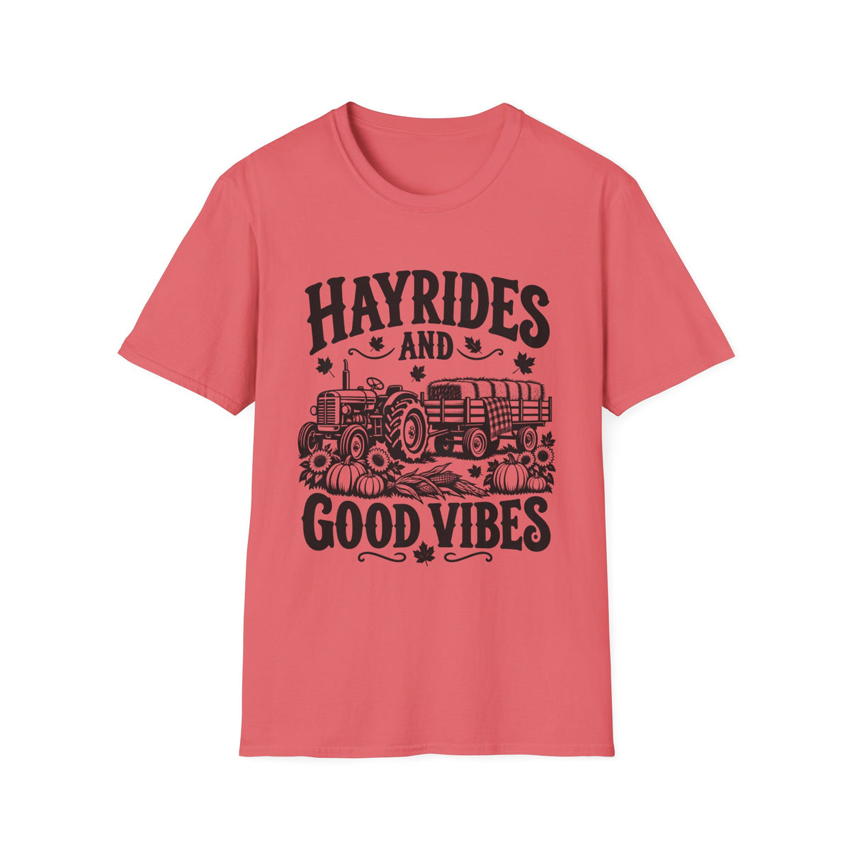 Hayrides and Good Vibes Gildan 64000 T-Shirt | Fall Graphic Tee | The Design Vault