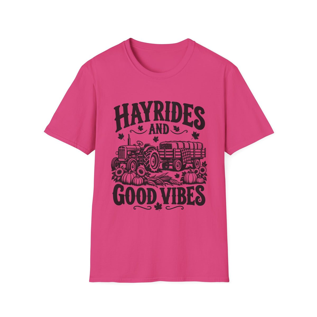 Hayrides and Good Vibes Gildan 64000 T-Shirt | Fall Graphic Tee | The Design Vault