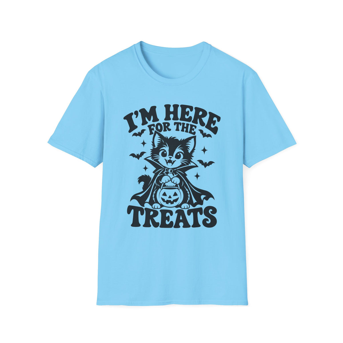 I’m Here for the Treats Gildan 64000 T-Shirt -- Cat Halloween