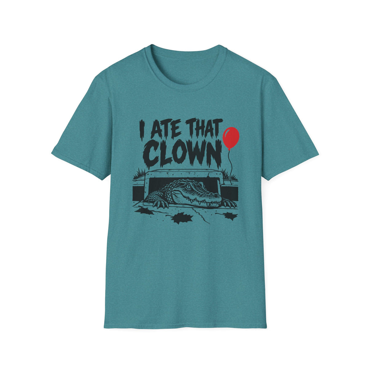 I Ate That Clown Gildan 64000 T-Shirt | Funny Horror Alligator Shirt | The Design Vault