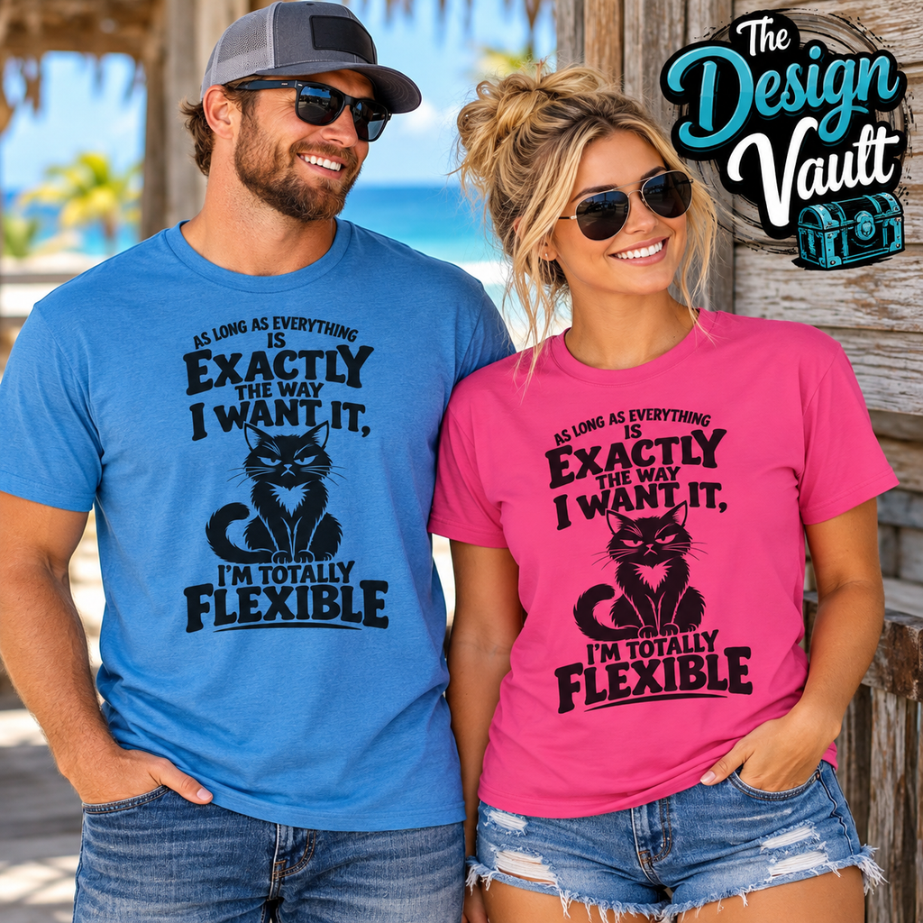 Funny Grumpy Cat Gildan 64000 T-Shirt | I'm Totally Flexible | The Design Vault