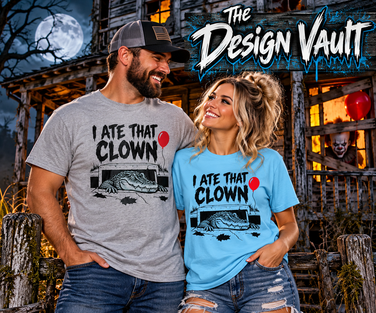 I Ate That Clown Gildan 64000 T-Shirt | Funny Horror Alligator Shirt | The Design Vault