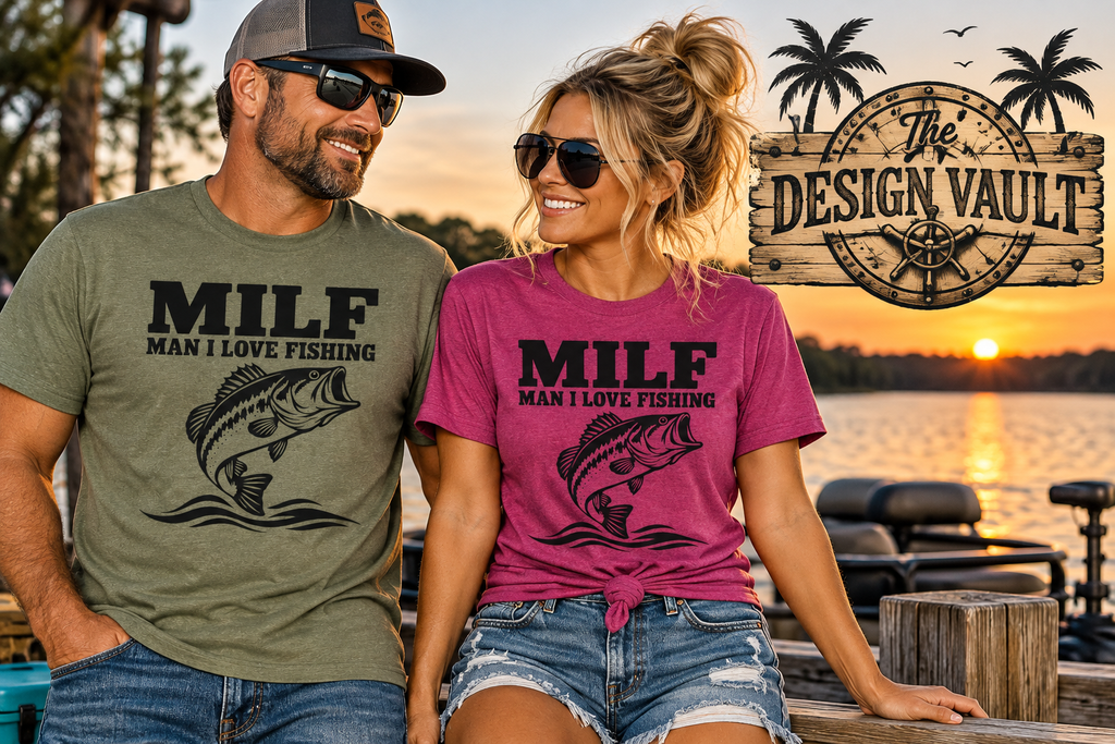 MILF Man I Love Fishing Gildan 64000 T-Shirt | Funny Bass Fishing Shirt