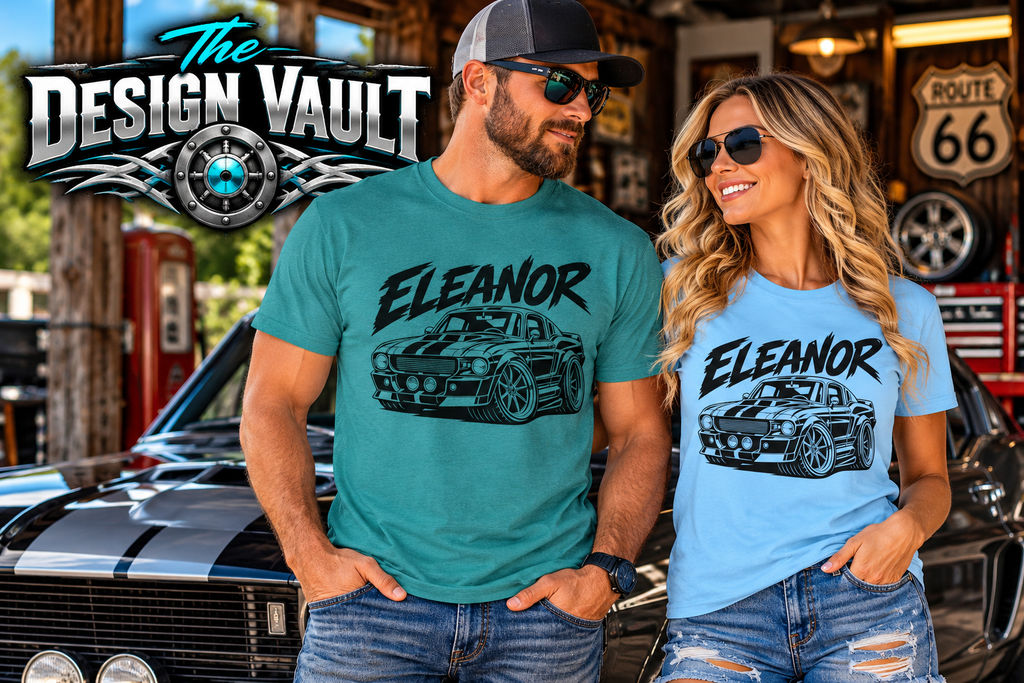 Eleanor Muscle Car Gildan 64000 T-Shirt | Classic Car Graphic Tee | The Design Vault