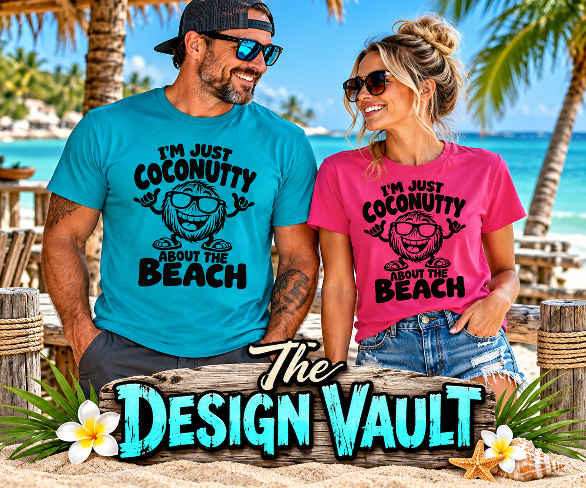 I'm Just Coconutty About the Beach Gildan 64000 T-Shirt | The Design Vault